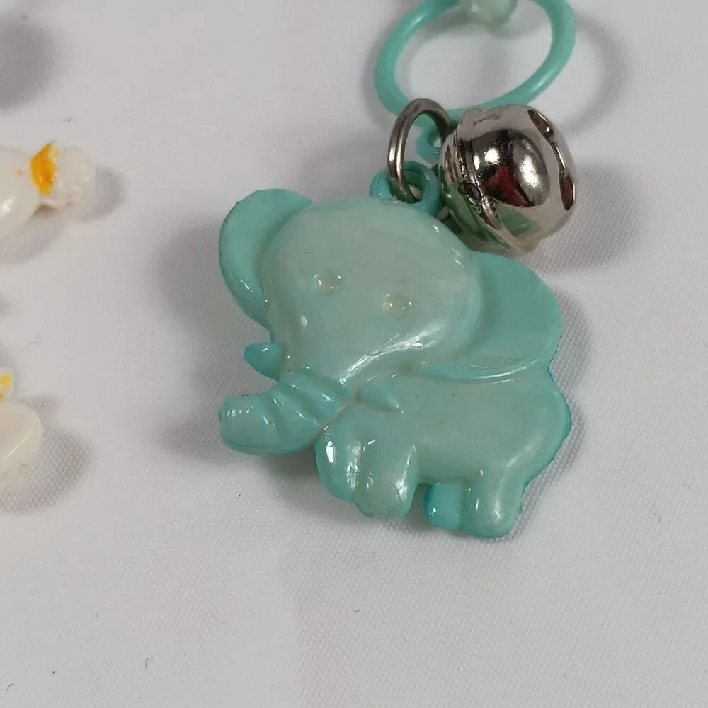 1980s Bell Charms Baby Bottle Clown Elephant Charms Lot Loose Played With Toys